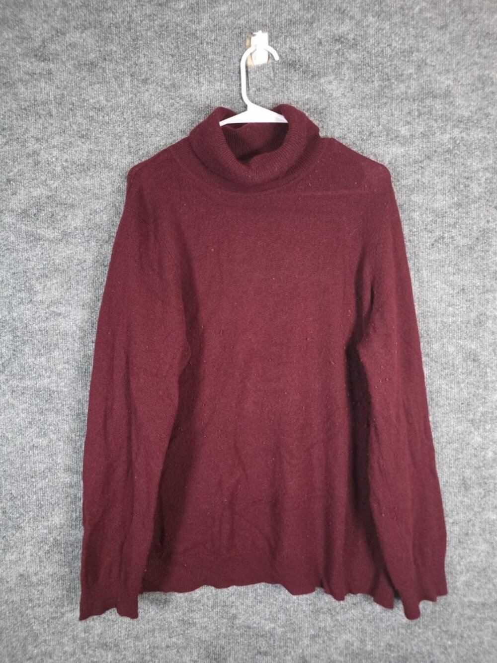 Charter Club Sweater Womens XL Red Cashmere Turtleneck Pullover Pilling Lint